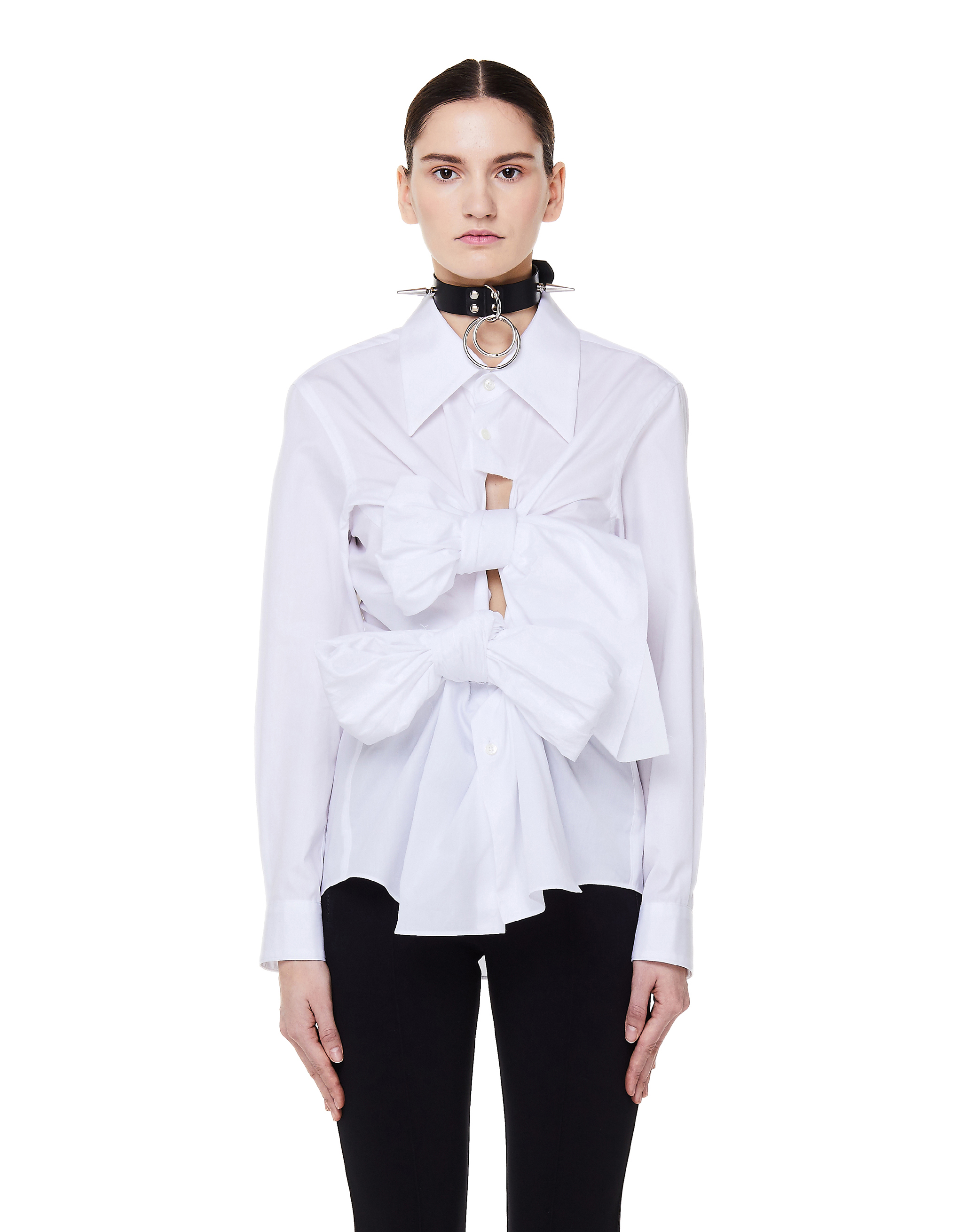Comme des Garçons Cotton Bow Shirt - White | Garmentory