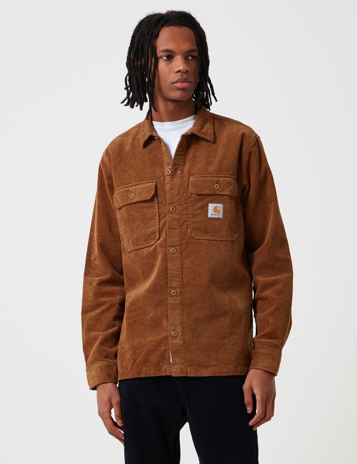 CARHARTT WIP Long Sleeve Swinton Shirt - Hamilton Brown | Garmentory