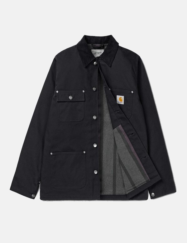 Carhartt Michigan Chore Coat 黒 CARHARTT WIP MICHIGAN CHORE COAT BLACK 'DEARBORN' CANVAS (UNLINED