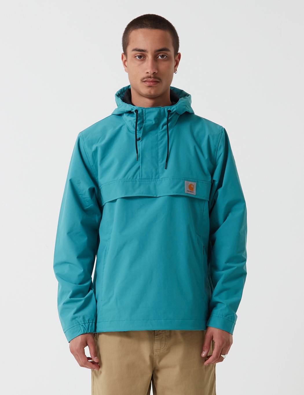 CARHARTT WIP Nimbus Half-Zip Un-Lined Jacker - Soft Teal | Garmentory