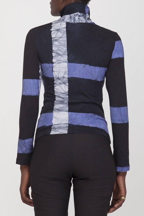 Kendo Knit Turtlekneck in Cobalt Grid Kendo Knit Turtlekneck in Cobalt Grid