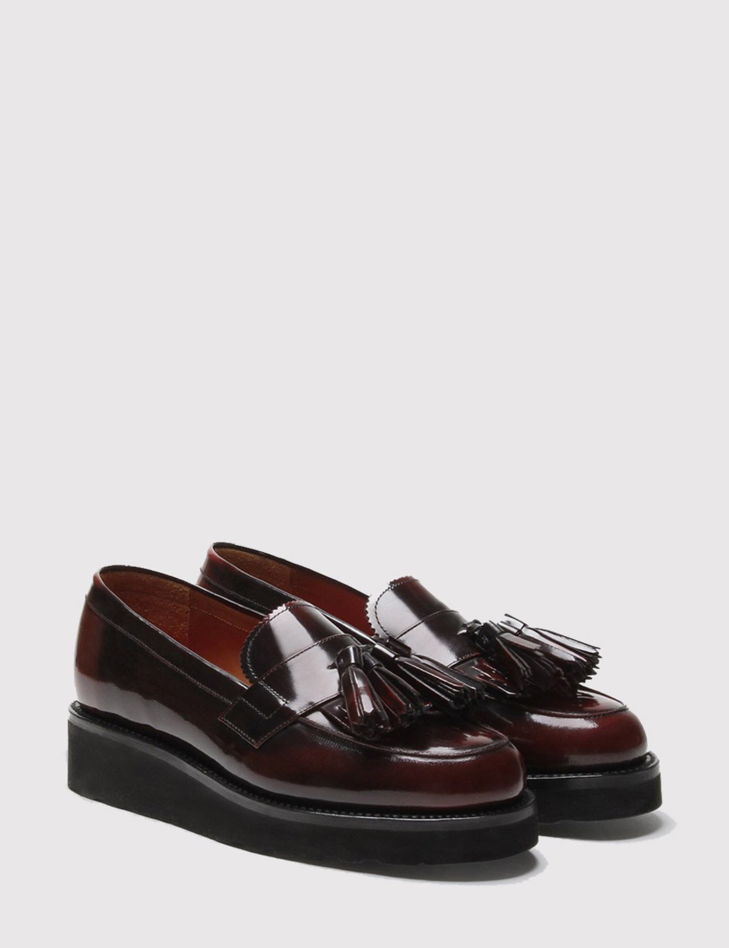 grenson clara leather wedge loafers