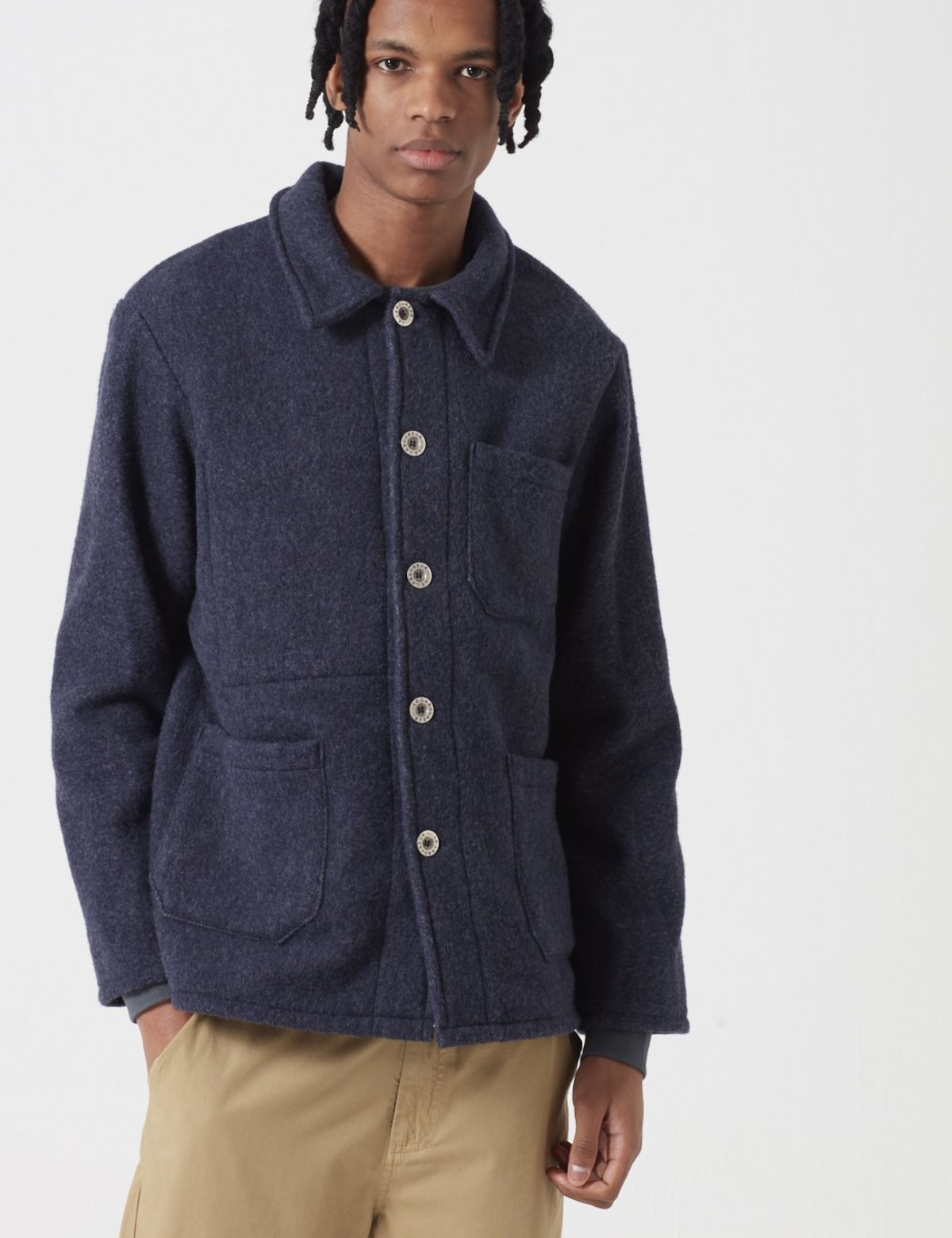 Le Laboureur Wool Work Jacket - Navy - Image 3 of 5
