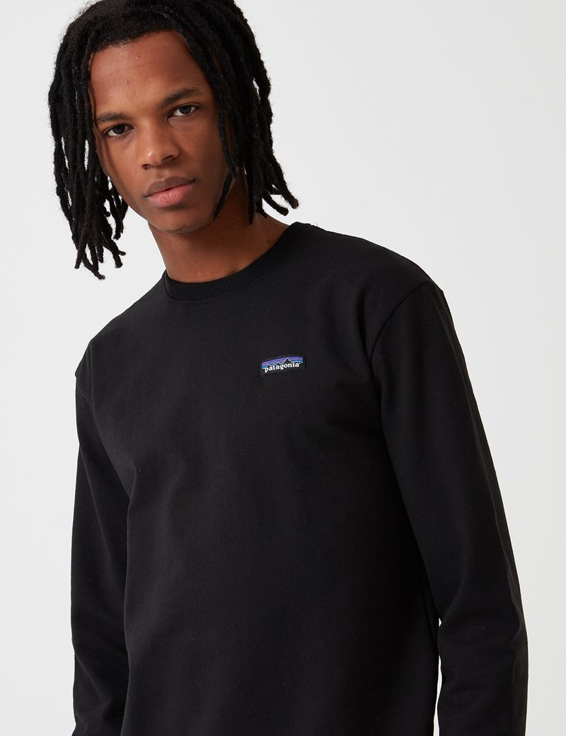 Patagonia P-6 Label Uprisal Crew Sweatshirt - Black | Garmentory