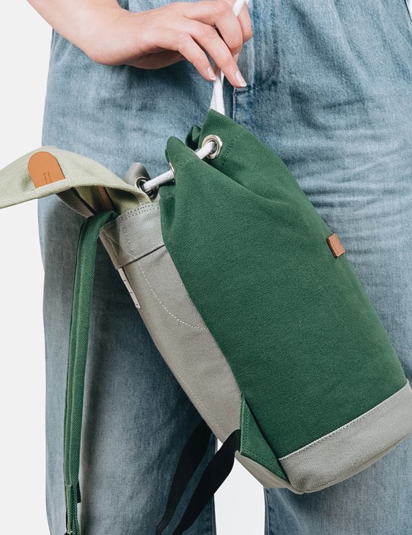 SANDQVIST MINI STIG BACKPACK MULTI SAGE/FOREST GREEN/GREY Sandqvist Stig Mini Backpack (Canvas) - Forest Green/Sage  main image 2