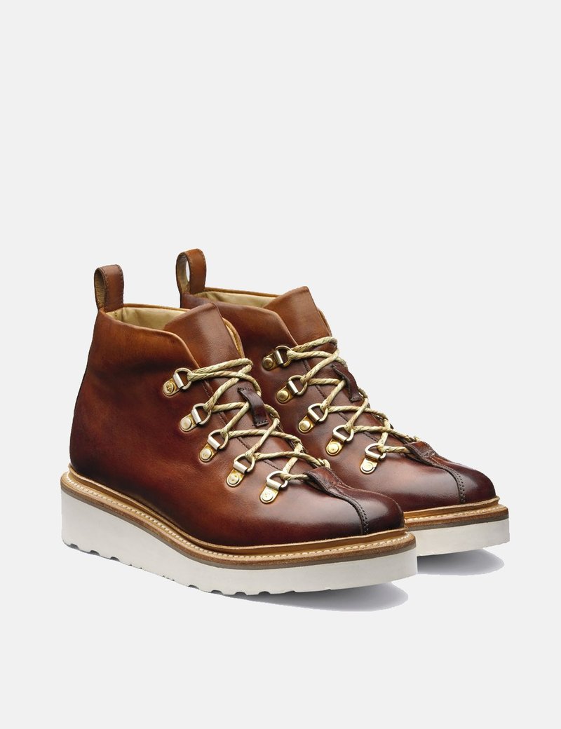 Grenson Hand Painted Bridget Ski Boot Tan Garmentory