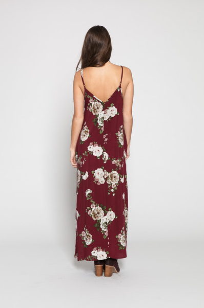 WONDERLAND HONOLULU Cardiff Maxi Dress - Wine Floral WONDERLAND HONOLULU Cardiff Maxi Dress - Wine Floral