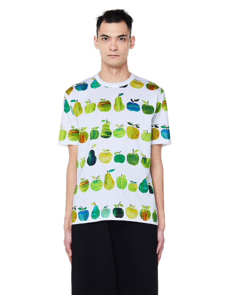 Junya Watanabe White T-Shirt - Apple/Pear Print | Garmentory