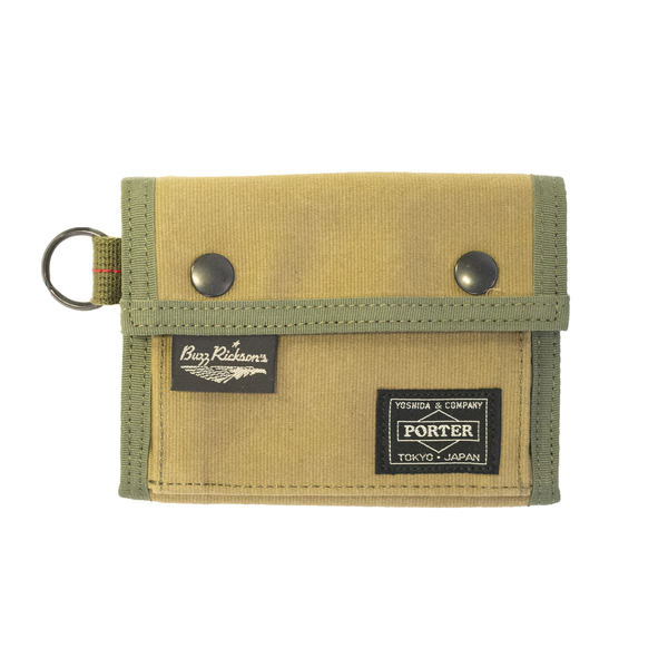 Buzz Rickson's x Porter Jungle Cloth Wallet - Khaki | Garmentory