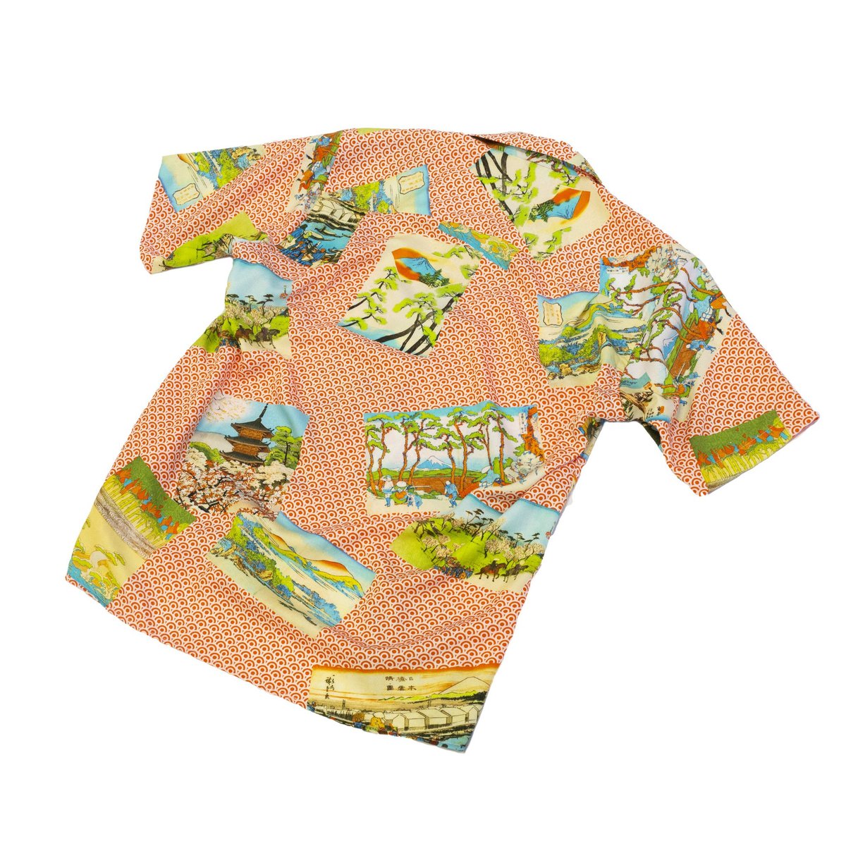Gitman Bros Gitman Vintage Hokusai Camp Shirt - Orange - Image 4 of 4