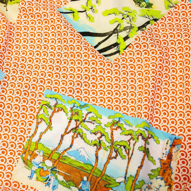 Gitman Bros Gitman Vintage Hokusai Camp Shirt - Orange