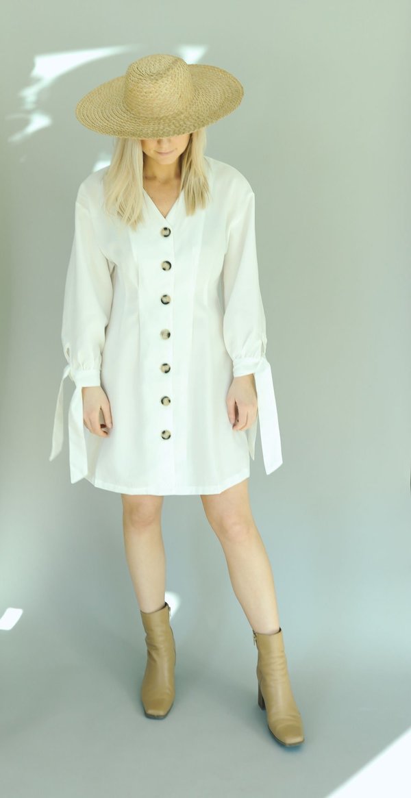 Six Crisp Days Button Down Pretoria Dress - White Six Crisp Days Button Down Pretoria Dress - White