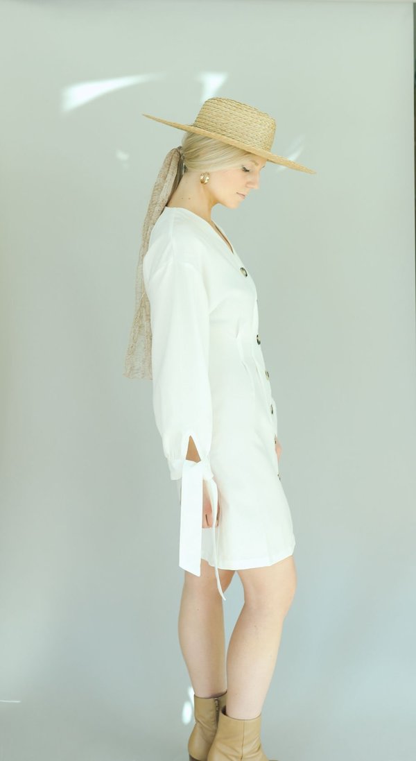Six Crisp Days Button Down Pretoria Dress - White Six Crisp Days Button Down Pretoria Dress - White