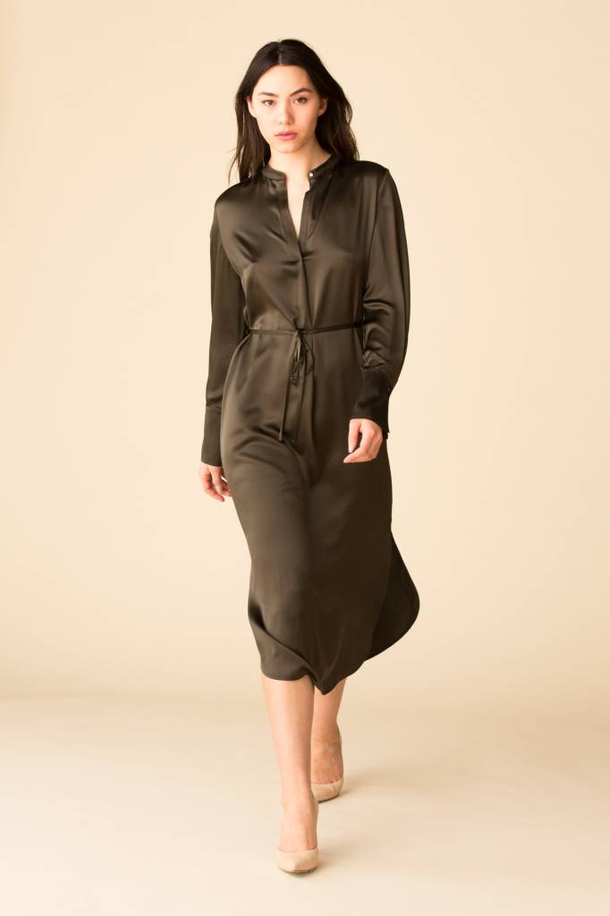 Vince Band Collar Shirt Dress - Alpine | Garmentory Vince Band Collar Shirt Dress - Alpine | Garmentory