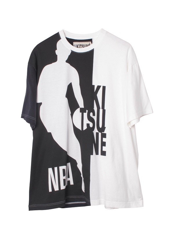 Maison Kitsune NBA Bicolor T - Black/White | Garmentory