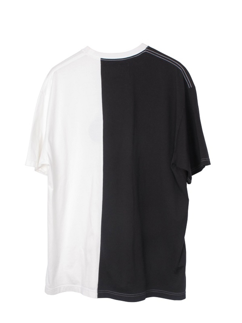 maison kitsune × NBA Maison Kitsune NBA Bicolor T - Black/White | Garmentory