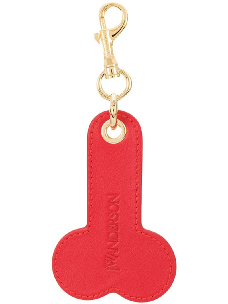 JW ANDERSON PENIS LEATHER KEY RING - SCARLET/ASH | Garmentory