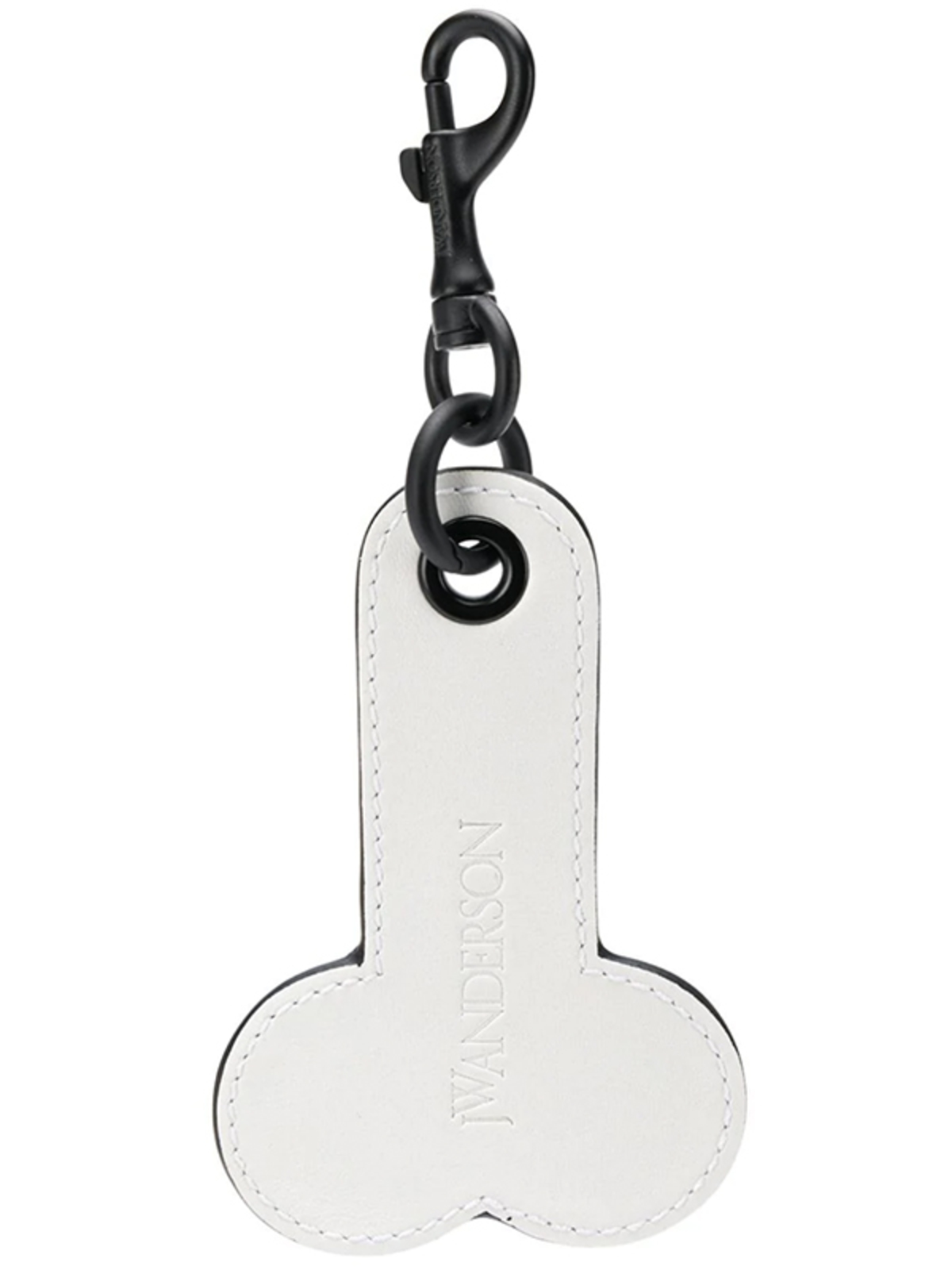 JW ANDERSON PENIS LEATHER KEY RING - WHITE/BLACK | Garmentory