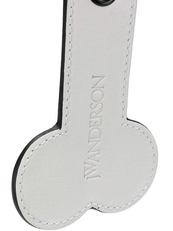 JW ANDERSON PENIS LEATHER KEY RING - WHITE/BLACK | Garmentory