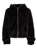 Helmut Lang Faux Mink Hooded Bomber - BLACK - Thumbnail 1