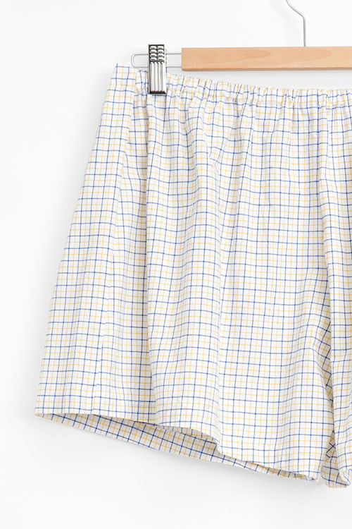 The Sleep Shirt Pleat Short Blue and Maize Check The Sleep Shirt Pleat Short Blue and Maize Check