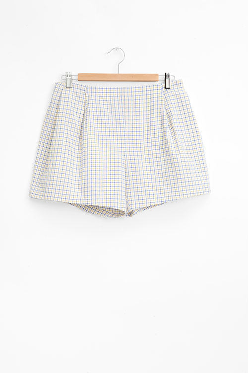 The Sleep Shirt Pleat Short Blue and Maize Check The Sleep Shirt Pleat Short Blue and Maize Check