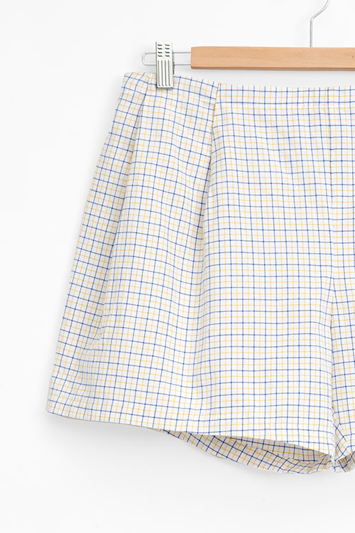 The Sleep Shirt Pleat Short Blue and Maize Check The Sleep Shirt Pleat Short Blue and Maize Check