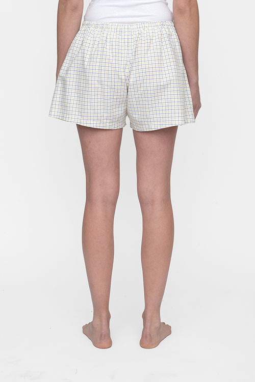 The Sleep Shirt Pleat Short Blue and Maize Check The Sleep Shirt Pleat Short Blue and Maize Check