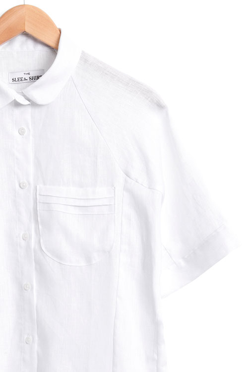 The Sleep Shirt Raglan Pyjama Top White Linen The Sleep Shirt Raglan Pyjama Top White Linen