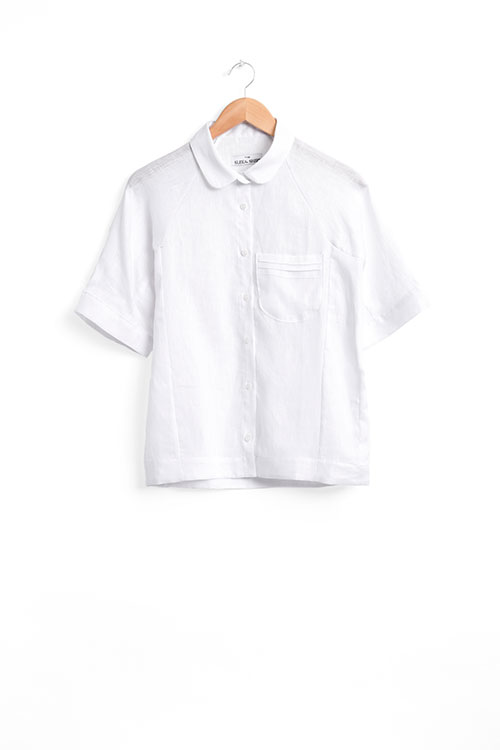 The Sleep Shirt Raglan Pyjama Top White Linen The Sleep Shirt Raglan Pyjama Top White Linen