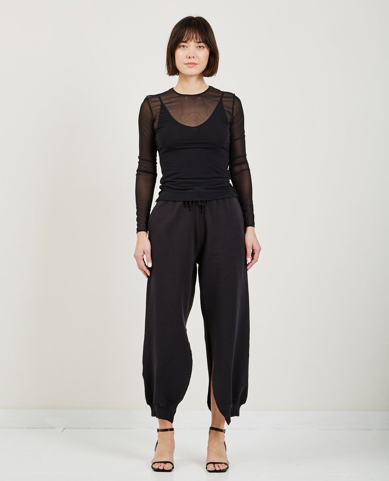 MM6 LONG SLEEVE MESH TOP - black | Garmentory