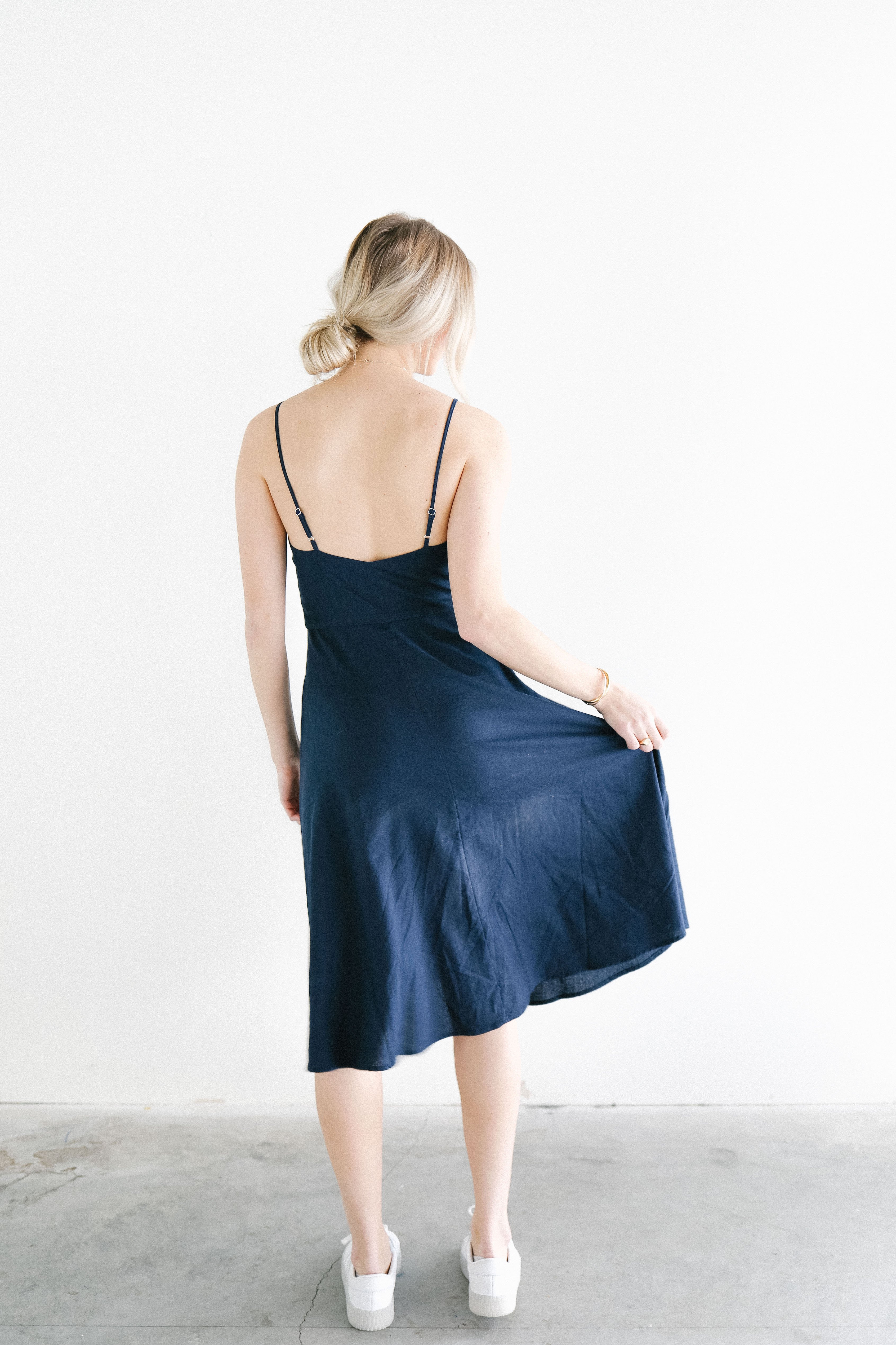 Rolla's Midsummer Linen Dress Navy Garmentory