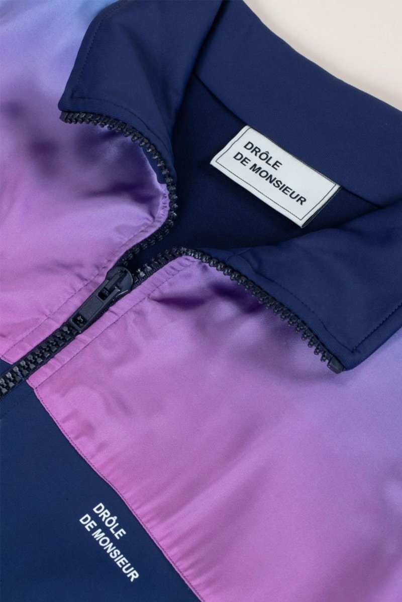 Drôle de Monsieur Satin Track Jacket - Navy | Garmentory