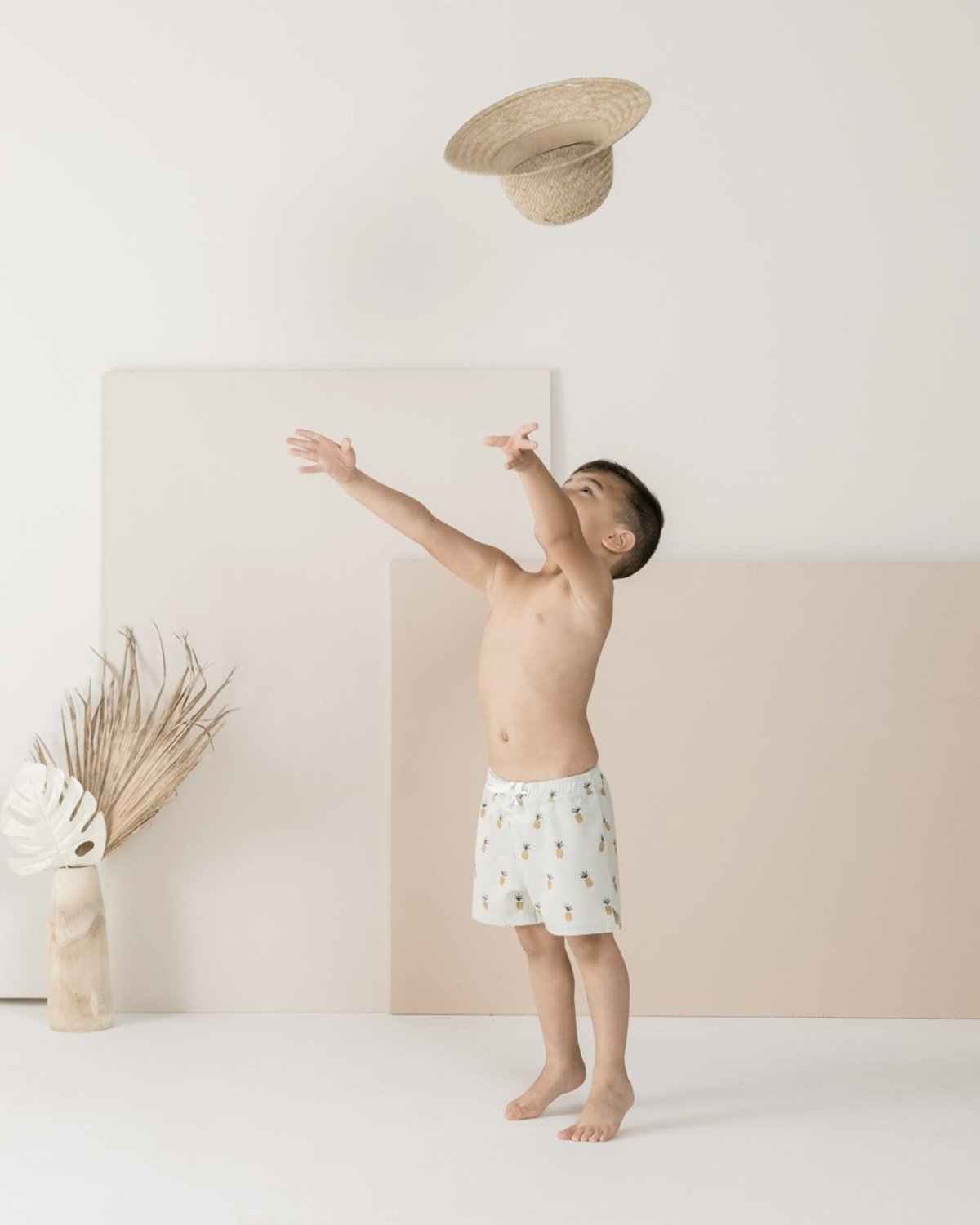 Kids Rylee + Cru Pineapples Swim Trunk - Seafoam - Image 1 of 2