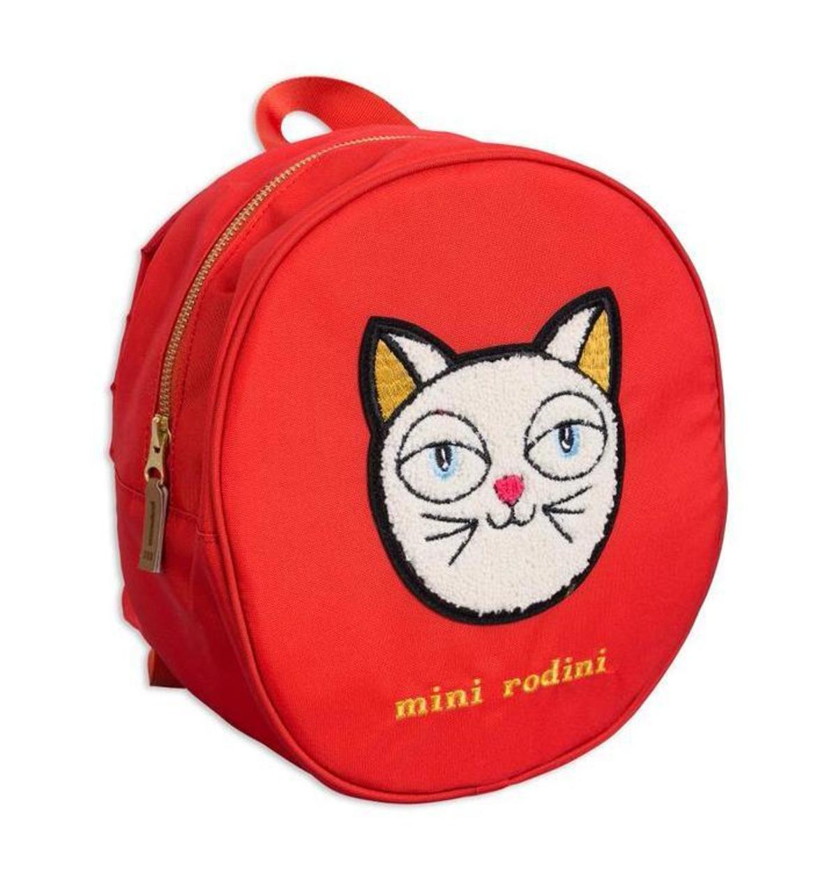 cat backpack mini rodini KIDS Mini Rodini Cat Backpack - RED