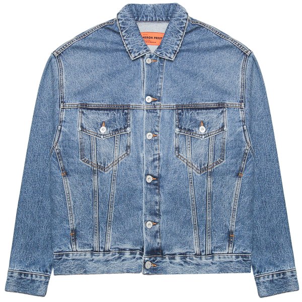 Heron Preston Airbrush Heron Denim Jacket - Medium Blue | Garmentory