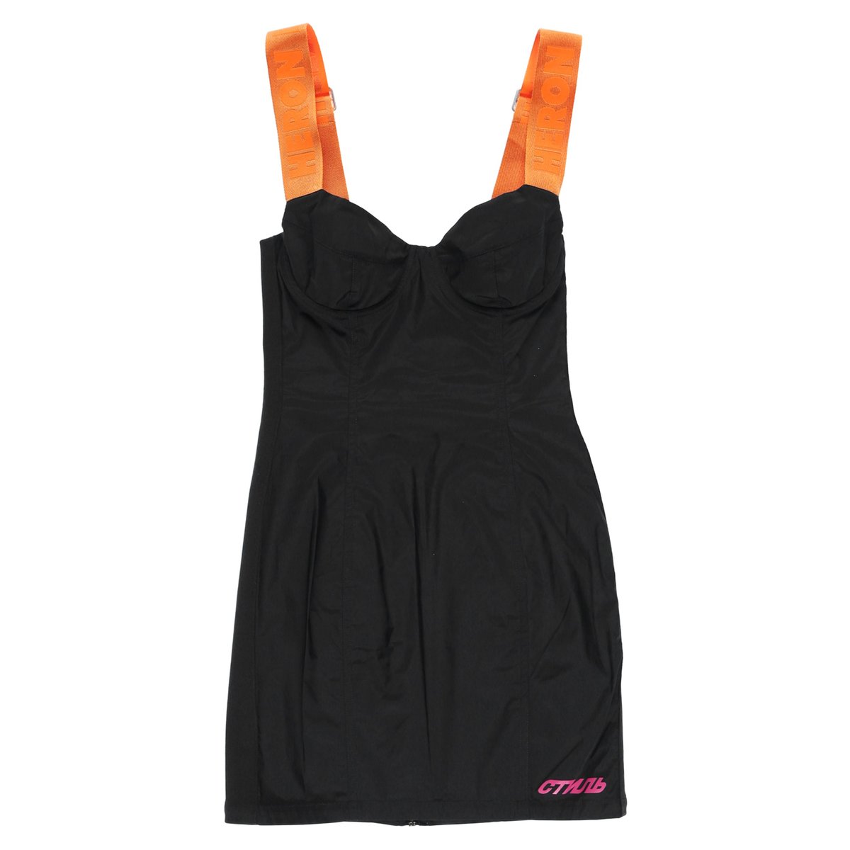 heron preston orange dress Heron Preston Reflective Zip Bustier Dress - Blue/Orange