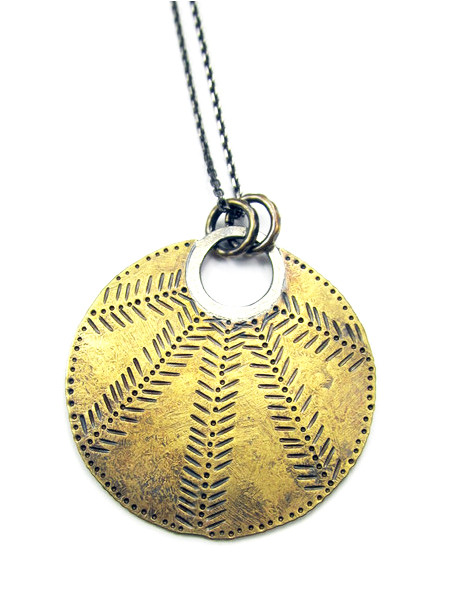 CUYLER HOVEY KING Patterned Sun Disk Necklace CUYLER HOVEY KING Patterned Sun Disk Necklace