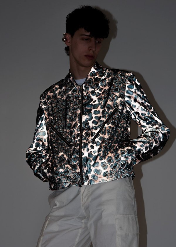 Helmut Lang Reflective Leopard Zip Jacket - Multi | Garmentory