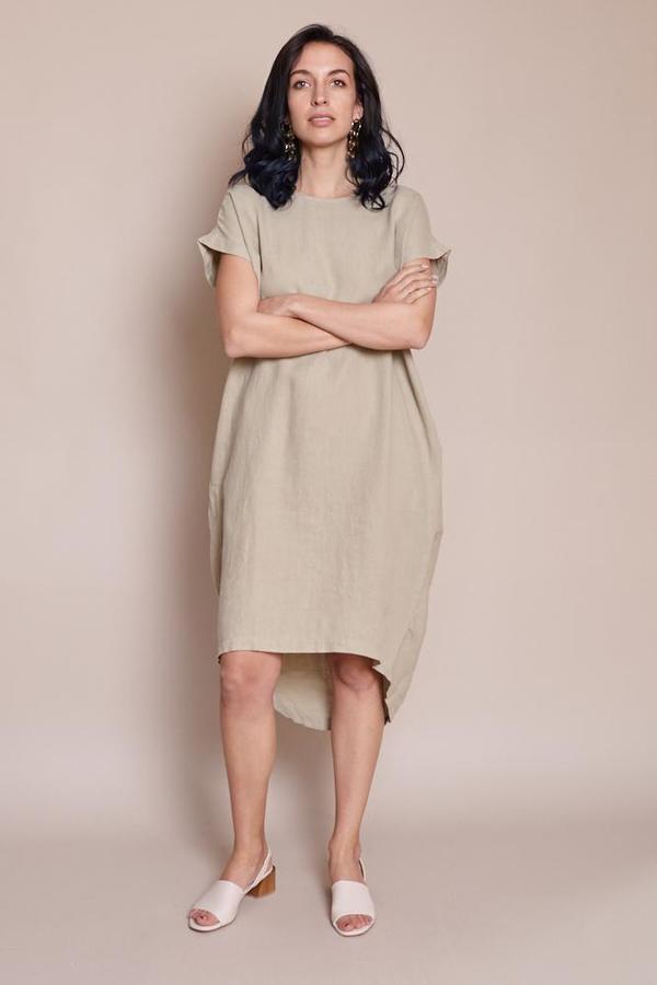 open lace back dress Pleated Cocoon Dress by Black Crane main image 1