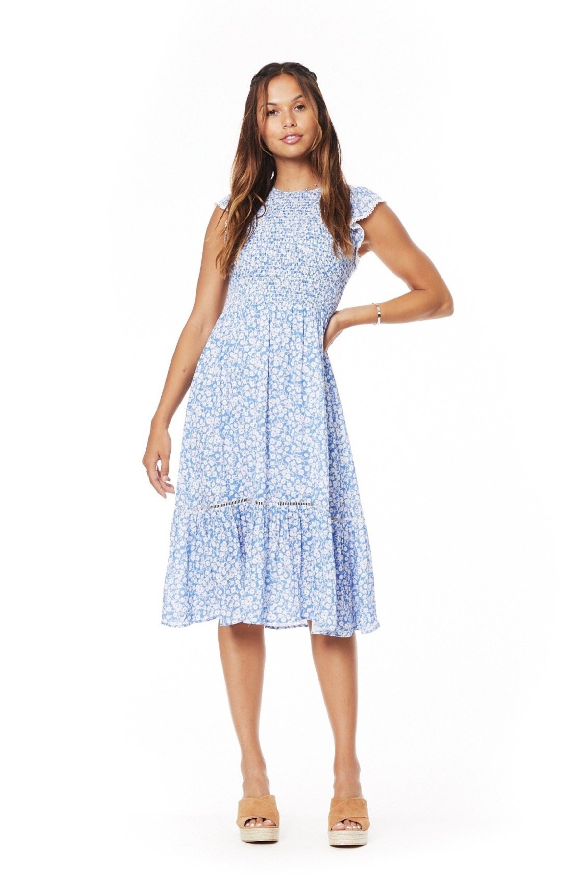 knee length dresses for ladies Beach Peach Midi Dress main image 0