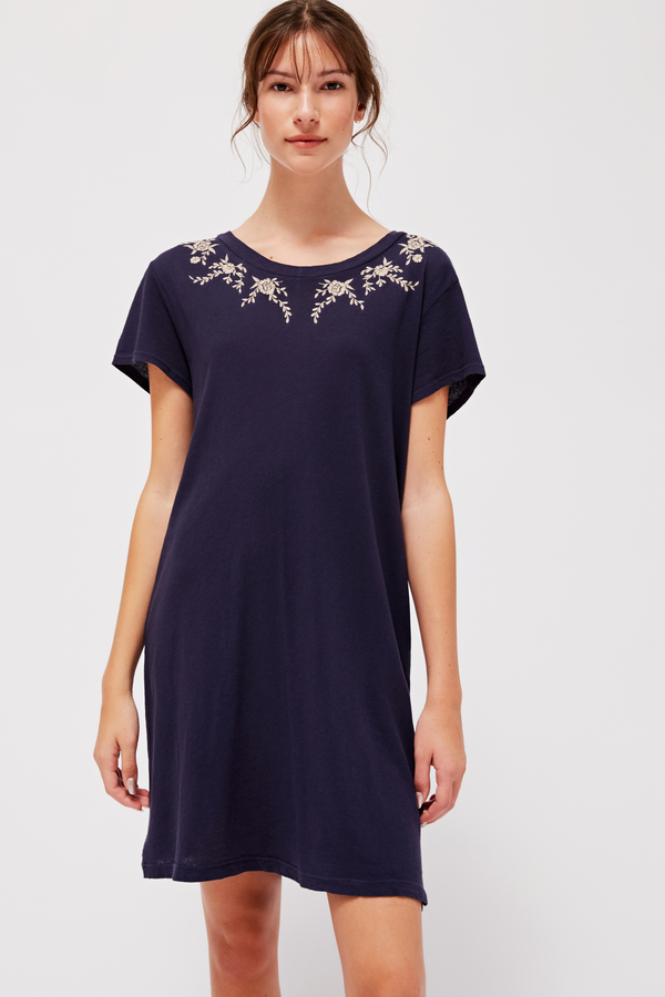 Lacausa Embroidered Basic Tee Dress Lacausa Embroidered Basic Tee Dress