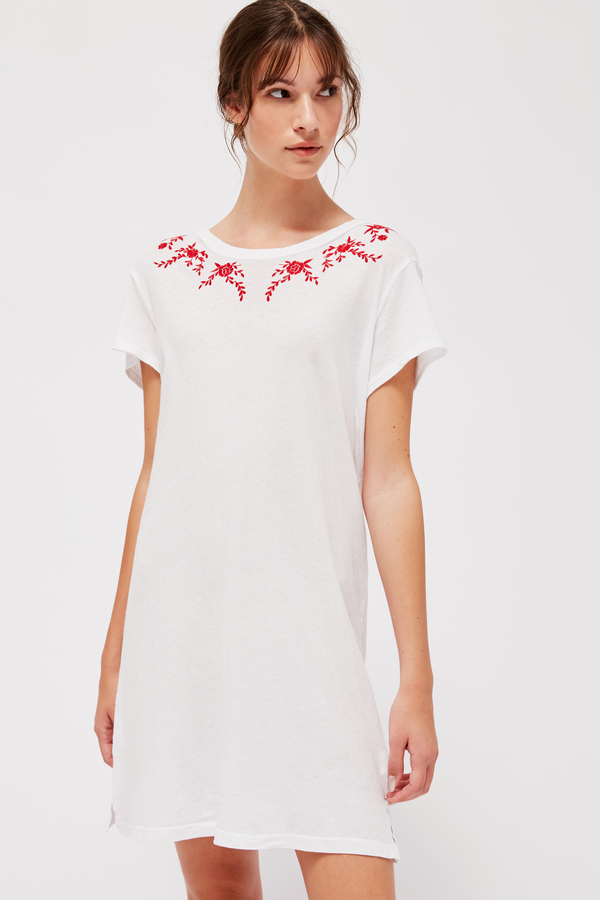 Lacausa Embroidered Basic Tee Dress Lacausa Embroidered Basic Tee Dress