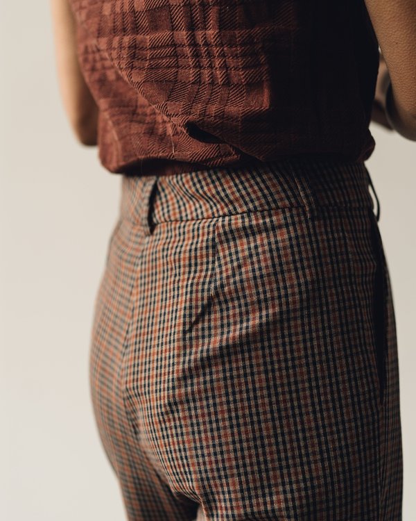 YMC Market Check Trousers - Brown Check | Garmentory
