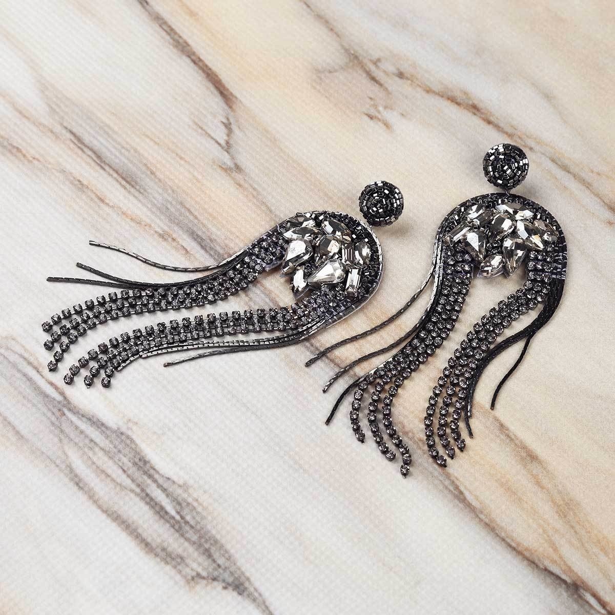 Deepa Gurnani Kylee Earring - Gunmetal - Image 2 of 2