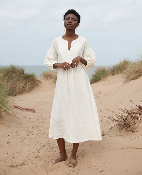 beaumont organic Andreia May linen dress - ivory | Garmentory beaumont organic Andreia May linen dress - ivory | Garmentory