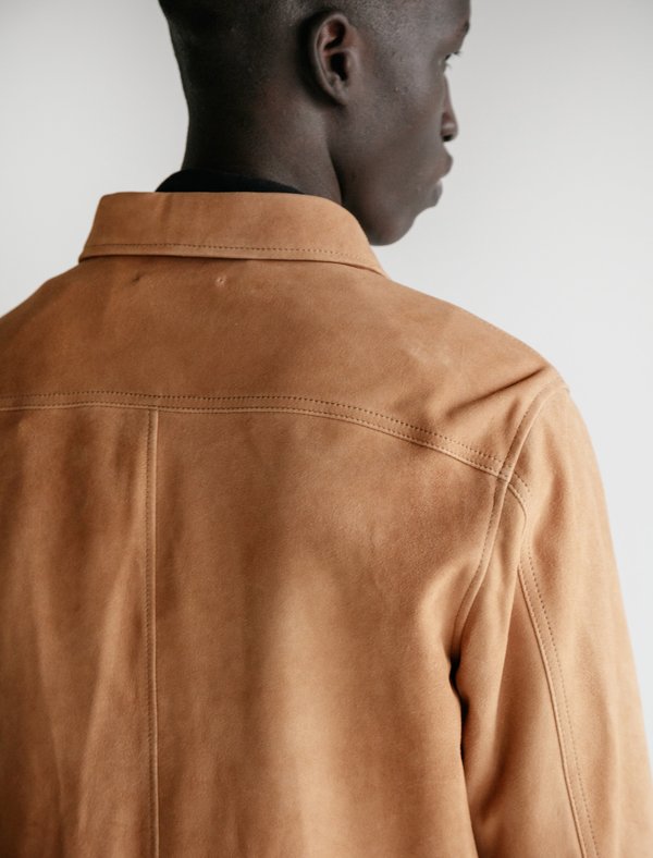 Our Legacy Suede Zip Shirt - Sand | Garmentory Our Legacy Suede Zip Shirt - Sand | Garmentory
