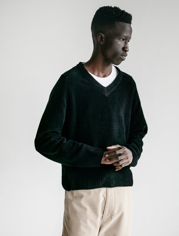 Our Legacy V-Neck Raglan - Charcoal Chenille | Garmentory