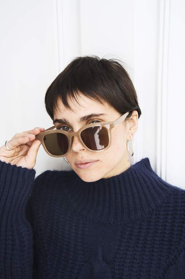 Bird on A WIRE Square Sunglasses - Taupe | Garmentory display picture 1