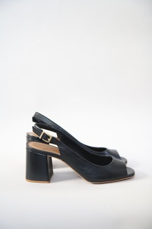 Roberto Durville Louise Leather Slingback - Black Roberto Durville Louise Leather Slingback - Black